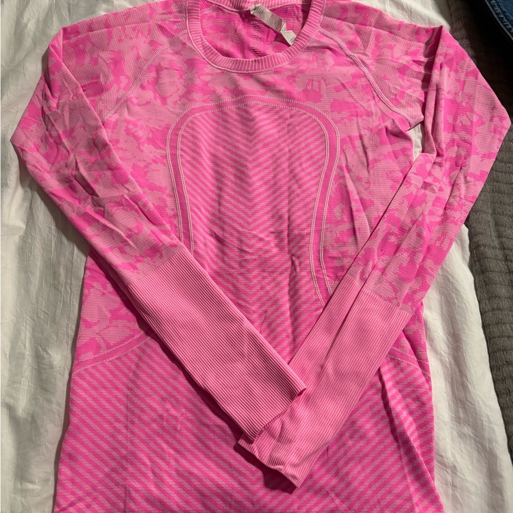 Lululemon Athletica Vibrant Pink Long Sleeve Top